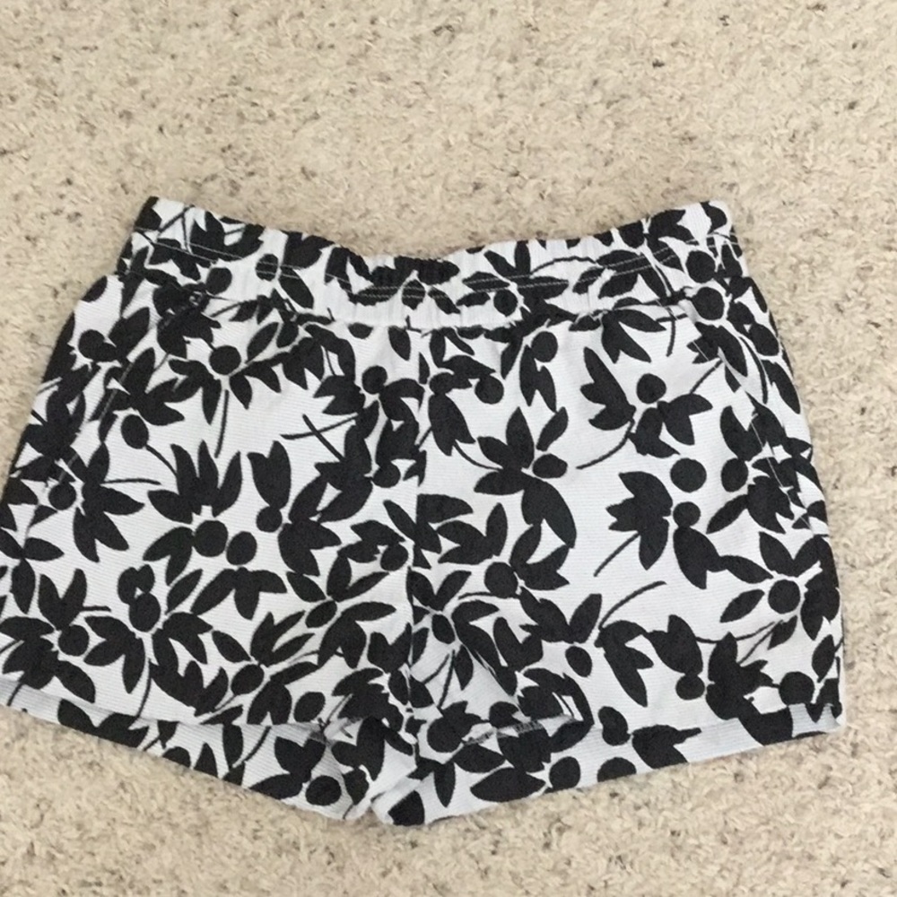 Size 2 J. Crew black and white floral shorts